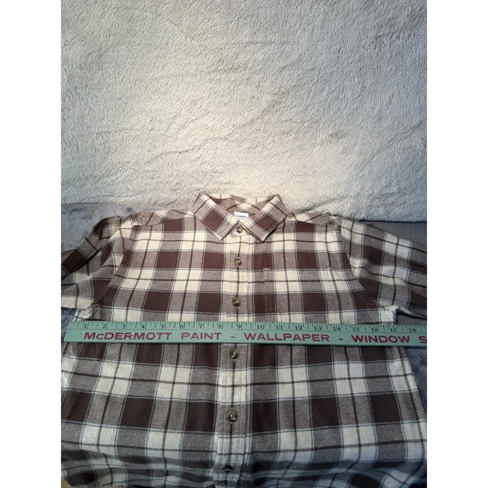 Gymboree Boys Sz M 7/8 Collared Shirt Brown Plaid Button‎ Up Woven Preppy